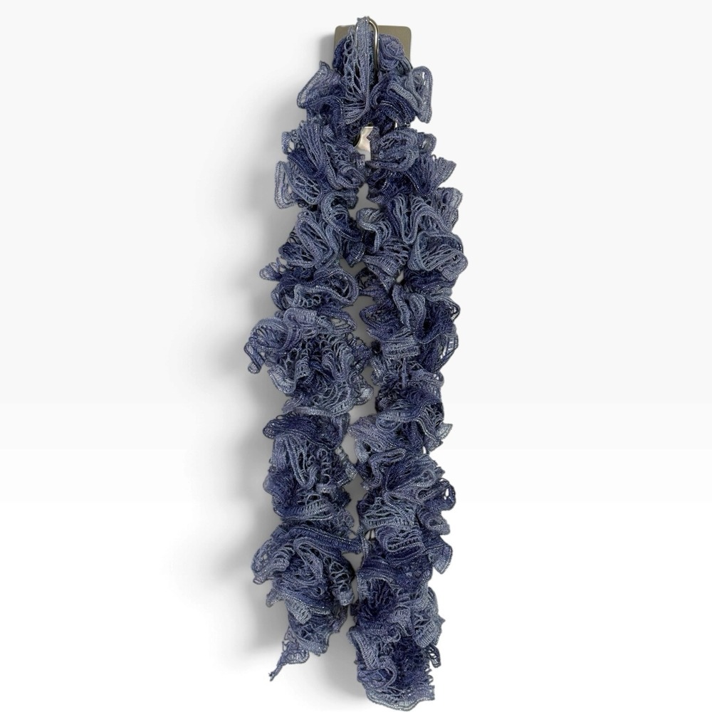 Ruffle Scarf Red Hearth Sashay Yarn lavendar and purple with shimmer